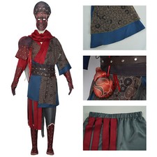 Black Myth Wukong Cosplay Costumes: Game Started Red  Blue Performance Outfit