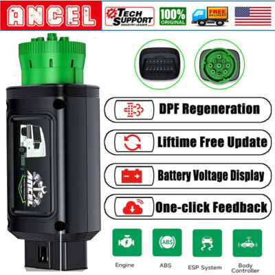 ANCEL HD120 Bluetooth Diesel Heavy Duty Truck Scanner DPF Regen HD Diagnostic
