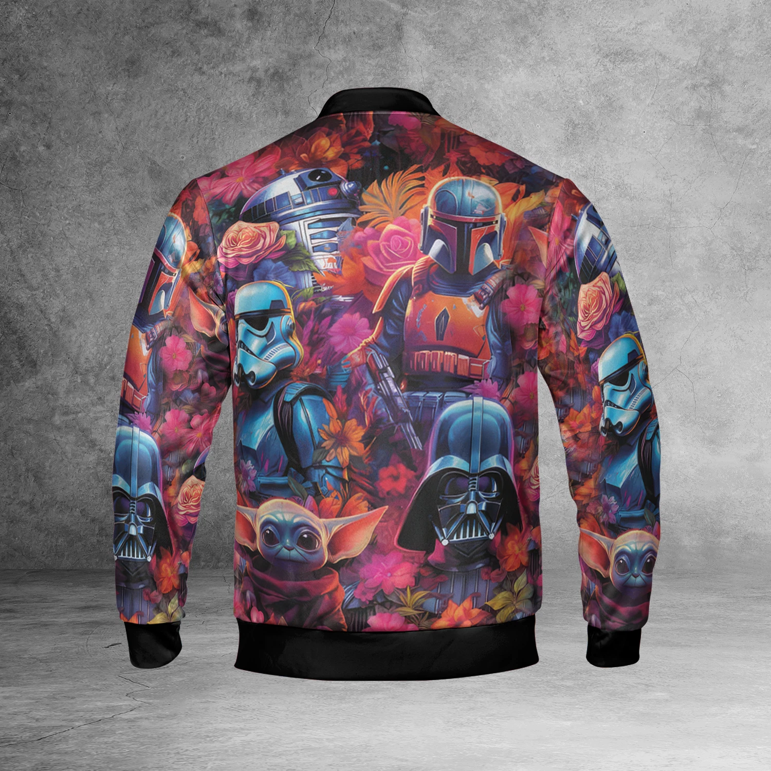 Floral Star Wars Synthwave Mandalorian The Child Star Wars Jacket