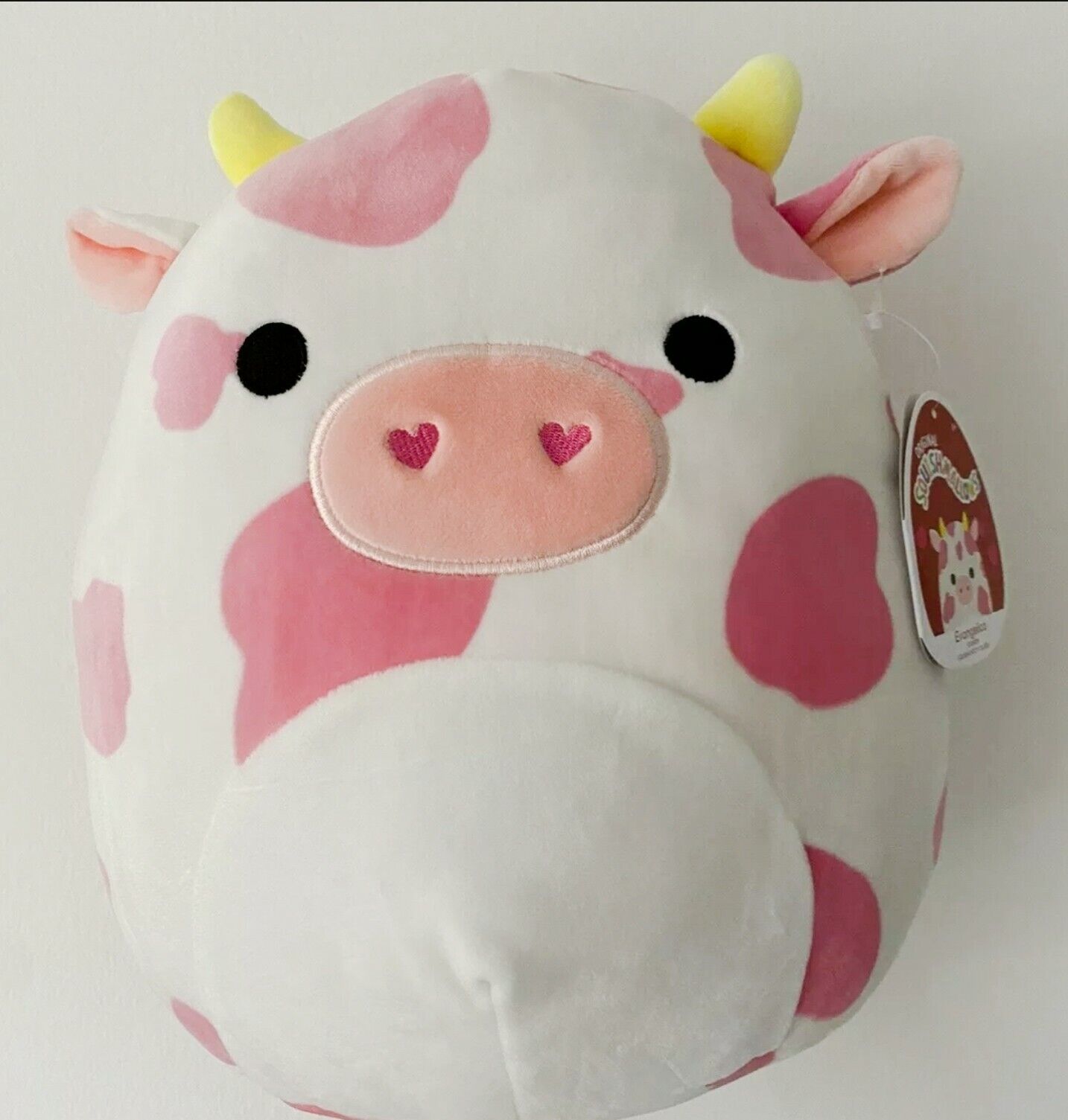 Squishmallow Evangelica 11 inch Pink Cow 2022 Valentine Kellytoy Soft Plush  gift