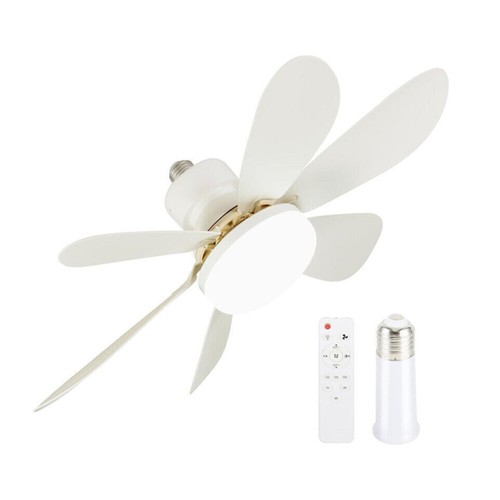 Socket Fan with Light Quiet Ceiling Fan Light 3 Color Dimmable E27 Ceiling Fan - Picture 23 of 27