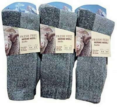 Multi-Packs Men's Merino Wool Socks Walking Hiking Work Boot Thermal Socks 6-11