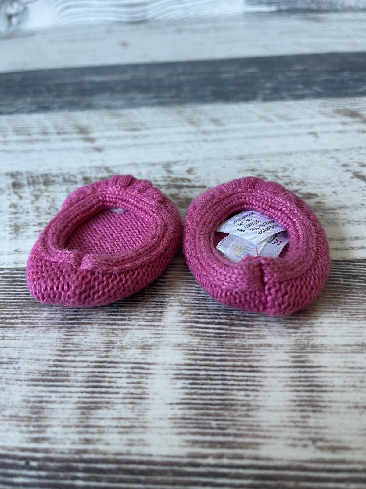 SAOLA American Girl BITTY BABY Doll STARTER SET SCARPE in maglia rosa solo pantofole