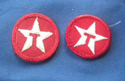 2 Old Texaco Star Oil & Gas Gasoline Red Cloth Patch’s 1-3/4” Round | eBay