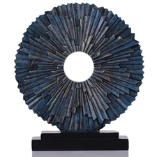 DOVDOV Blue Home Decor Sculpture, Unique Round line Statue, Modern Home Decor...