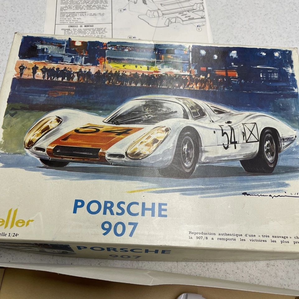 Heller 1/24 PORSCHE 908 907 Kit en caja raro Long Tail 1968-1969 se ve bien Foto 3 de 4