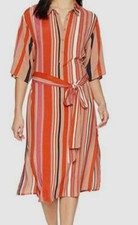$117 American Rose Women's Orange Aria Printed Collared Wrap Dress Size S