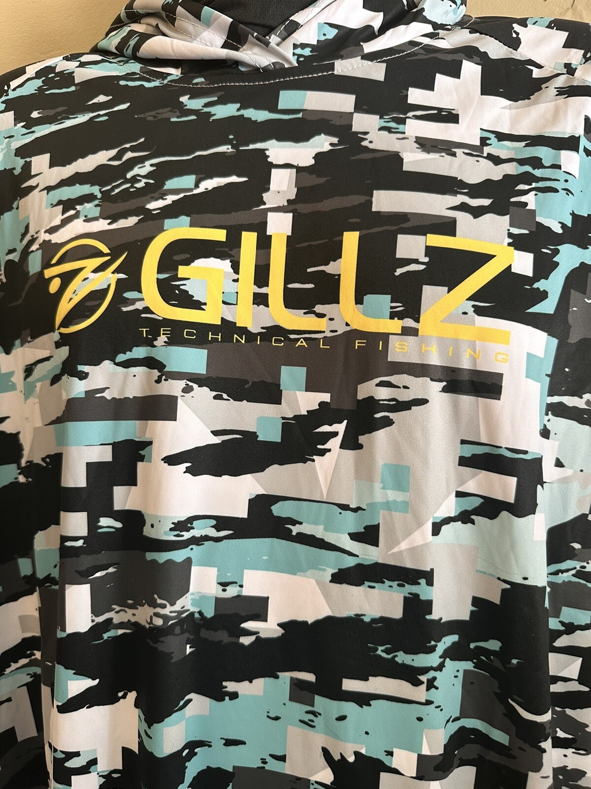 Gillz Technical Fishing Hoodie UV Pullover Sweatshirt Shirt Aruba Blue