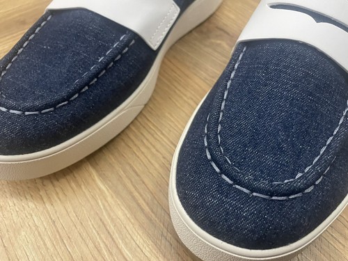 COLE HAAN WOMENS NANTUCKET 2.0 BLUE DENIM PENNY LOAFERS SLIP ONS SHOES SIZE 10B - Picture 4 of 6