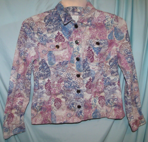 Christopher & Banks Petite Multicolor Corduroy Collared Button Up Jacket Size PS - Picture 1 of 3