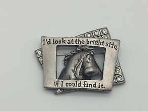 Disney Eeyore Brooch Silver Tone I'd Look at the Bright Side if I I Could DC1402