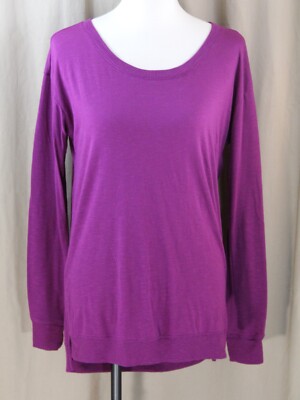 So Medium Relaxed Fuchsia Long Sleeve Knit Top