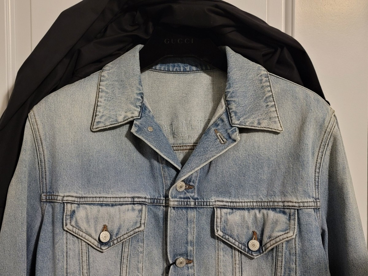 GUCCI ブルゾン GUCCI sz IT 50 US L Mens Blue Denim Jacket with Panther