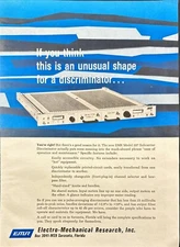 EMR Electro-Mechanical Research Discriminator Sarasota FL Vintage Print Ad 1965