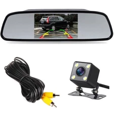 4.3" Backup Camera Mirror Car Rear View Reverse Night Vision Parking System Kits