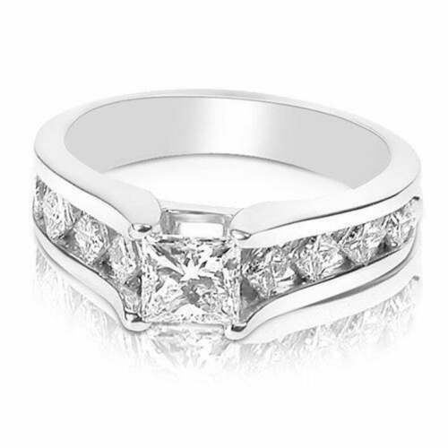 2.20 Ct Princess Diamond Engagement Channel Set Ring 925 Sterling silver New - Bild 3 von 6