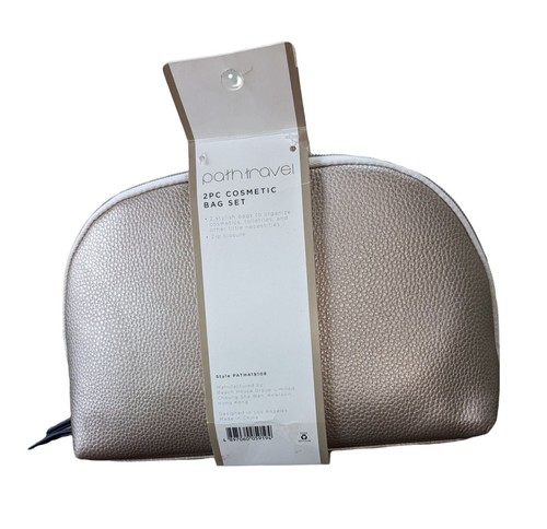 Path by Target - Travel 2pc Cosmetic Bag 10in – Gold -NEW- - Picture 3 of 3