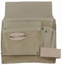 Style n Craft 92826 - 5 Pocket Nail & Tool Pouch in Top Grain Leather