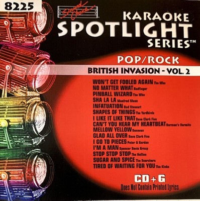 SOUND CHOICE SPOTLIGHT KARAOKE - BRITISH INVASION - V2 - SC8225 - HOLLIES, WHO +