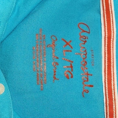 Juniors sz XL Blue Polo Short Sleeved Shirt by Aeropostale - Picture 3 of 5