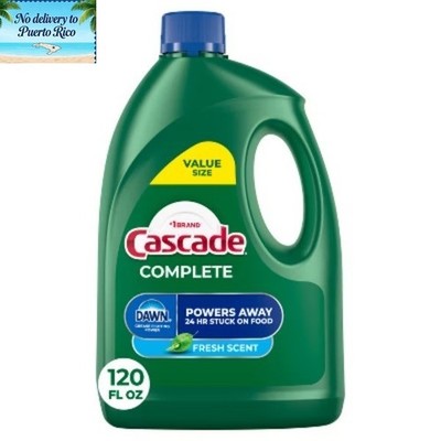 Cascade Complete Dishwashing Liquid Gel Fresh Detergent - 120 fl oz