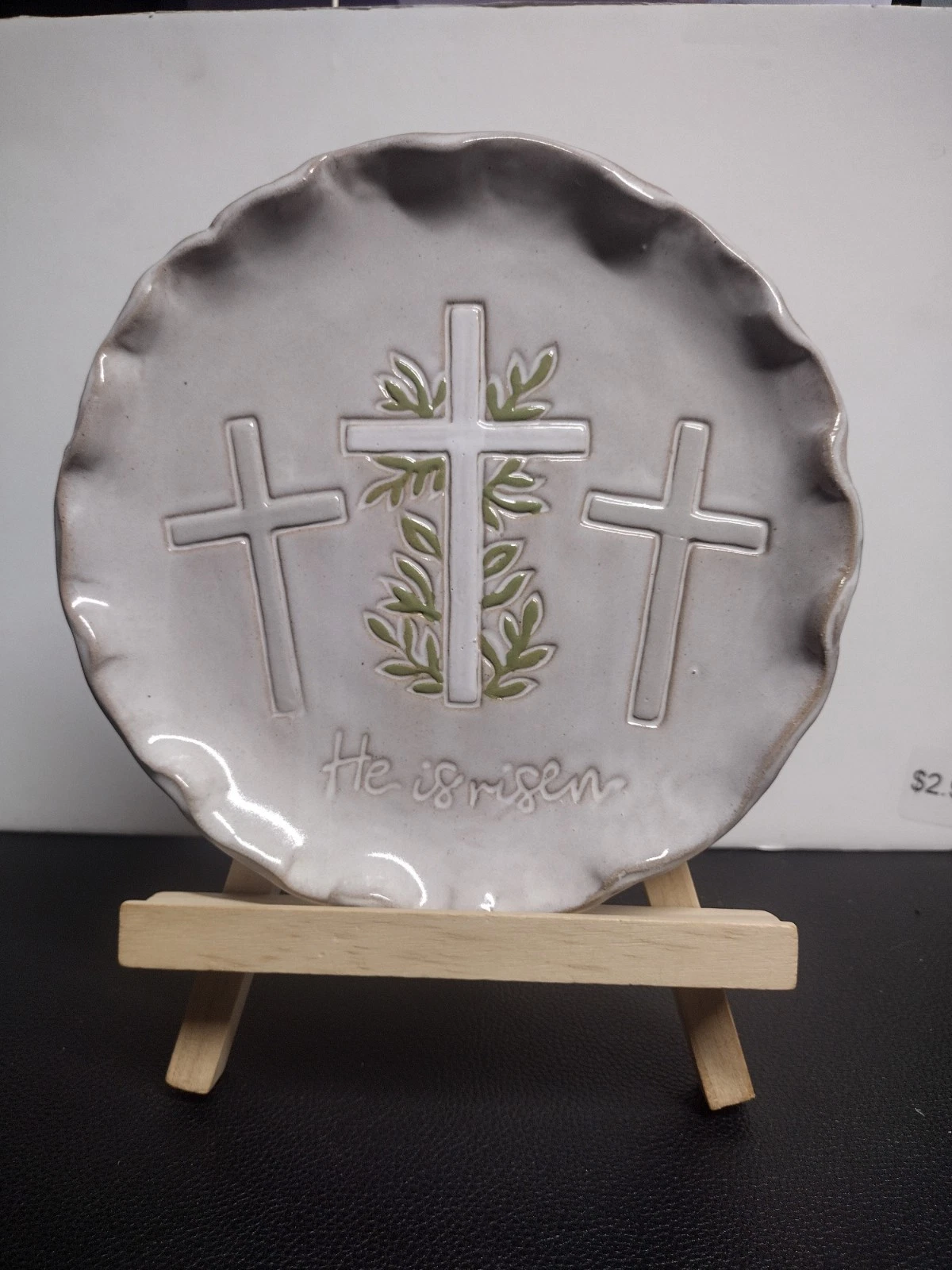 Mud pie Nesting plates Faith Plate with easel ( He is Risen ) 7 1/4