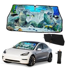 Funny Car Umbrella Sun Shade Cover Funny Foldable Car Windshield 57"x30" Turtle