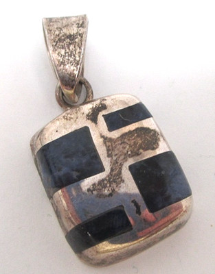 Vintage Mexico Sterling Silver and Sodalite Pendant