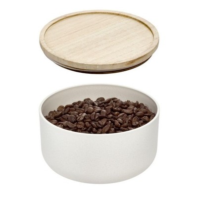 iDesign Recycled Plastic Small Mixing Bowl with Lid, The Small, White/Natural
