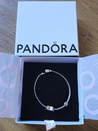 Pandora Reflexions Mesh Bracelet S925 ALE Silver Oxidised Retired With Charms