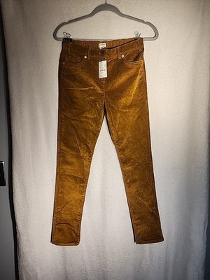 Crewcuts Corduroy Pants Kids Gold Brown  Skinny Fit Cotton Blend Stretch Size 14