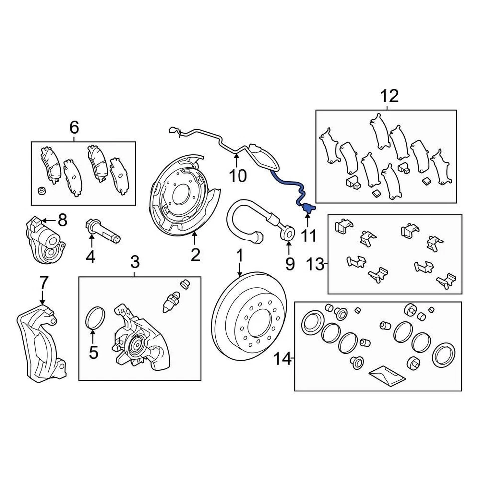 For Toyota Tacoma 2024 Toyota 895460C060 Rear Left ABS Wheel Speed Sensor Foto 3 de 4