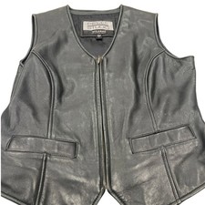 Pelle Studio Wilsons Leather Black Zip Vest Women s Large