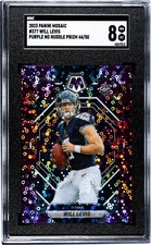 2023 Panini Mosaic Will Levis Purple No Huddle Prizm SGC 8
