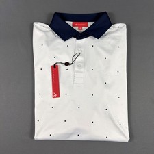 Redvanly Golf Shirt Polo Sleeve Logo Ramey Print Medium White NWT MSRP 110