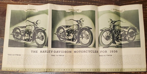 Harley Davidson VTG 1936-37 Knucklehead Dealership Advertising Poster (View)