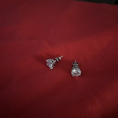 4ct TW Moissanite Screw Back Solitaire Stud Earrings - GRA Certified D VVS1 8mm
