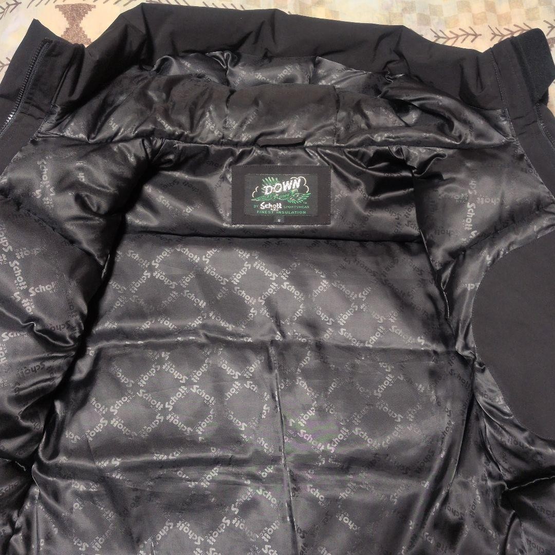 Schott 2TONE DOWN JACKET Coat Polyester Black Log… - image 16