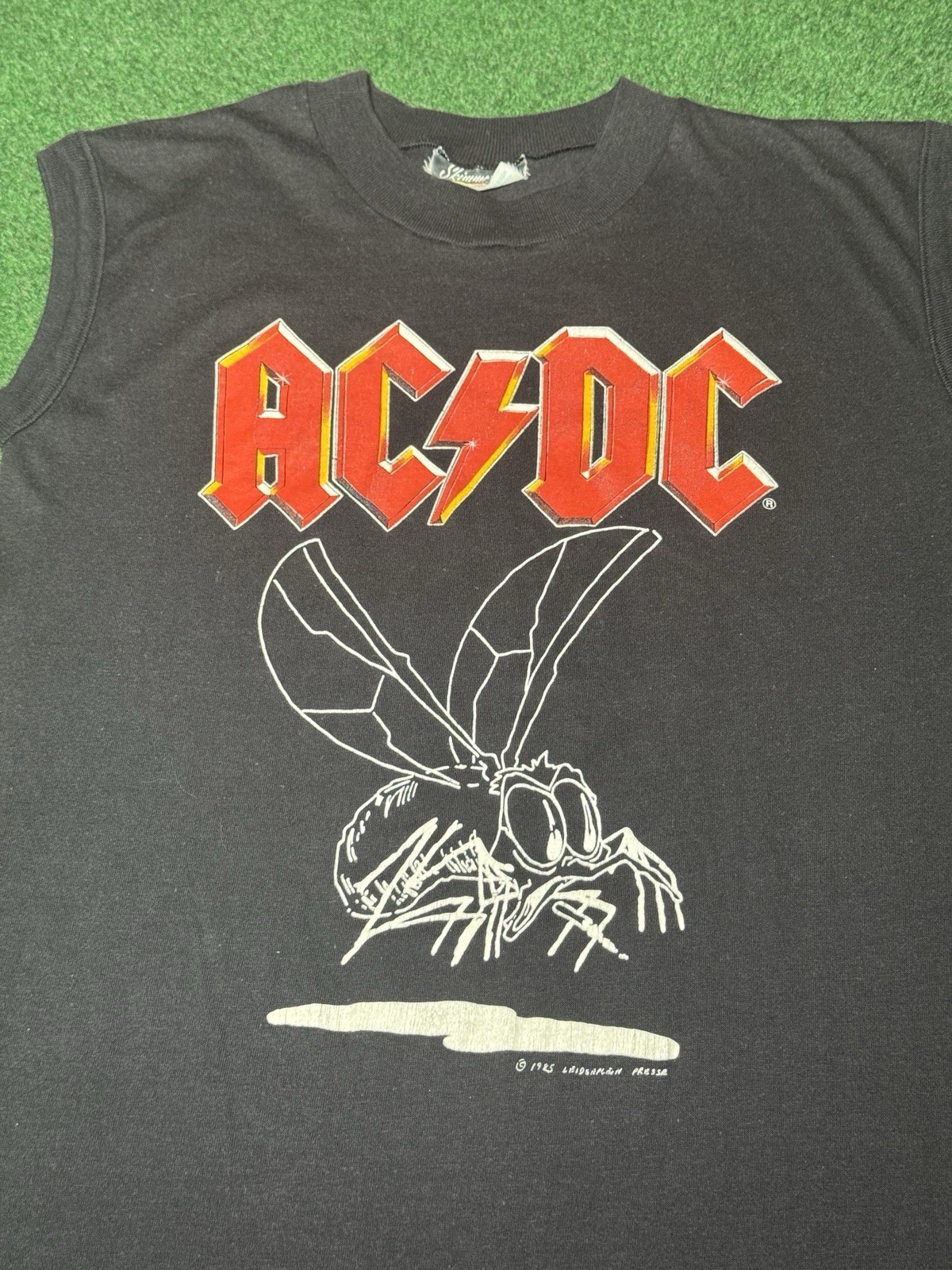 ACDC 80s T Shirt Sleeveless Muscle Tank Top Small Fly On The Wall RARE image 2