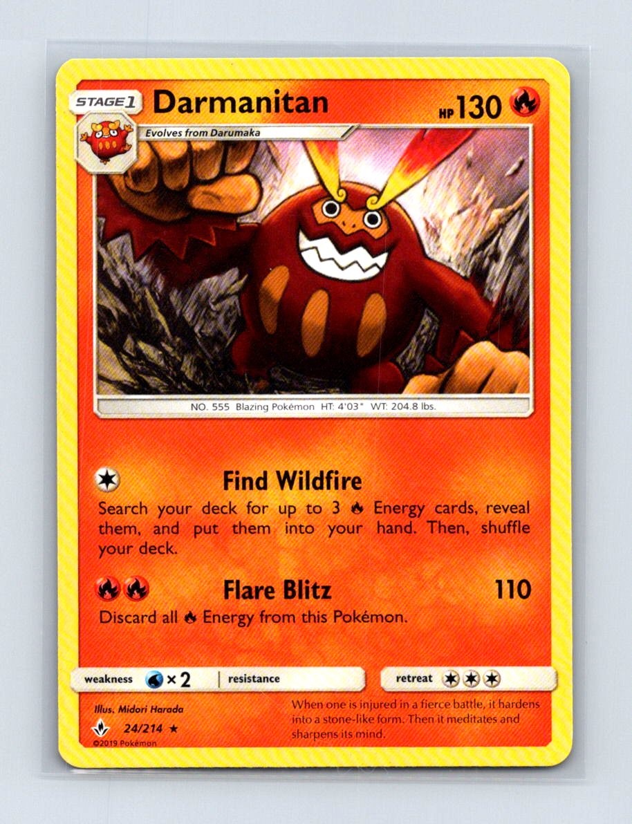 Darmanitan 24/214 Rare Unbroken Bonds Pokemon Lightly Played