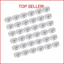 Moretoes 36pcs Tin, 4oz Metal Round Tins, Aluminum Empty Candle Tins with Screw