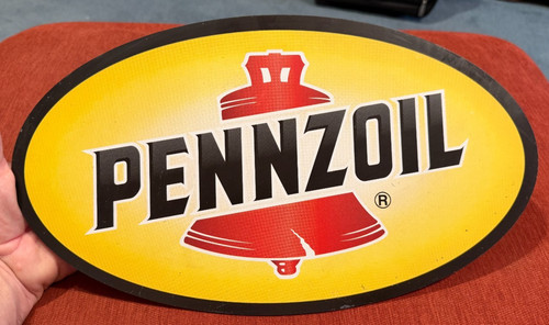 Vintage PENNZOIL Gas Station Sign Safe Lubrication Gas Oil Gasoline 16.5" X 9.25