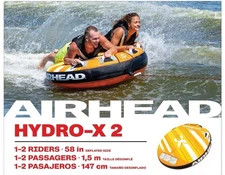 AIRHEAD HYDRO-X 2 Inflatable 1-2 Rider Towable Tube for Boating NIB Sealed