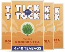 Tick Tock Vanilla Rooibos Tea 160 Biodegradable Tea Bags Caffeine-Free Relaxatio 0.09 per strip