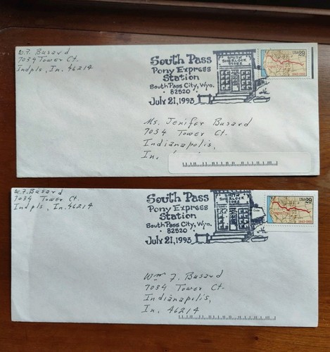 South Pass Pony Express Station Lot 6 FDC's 1993 - Bild 2 von 4