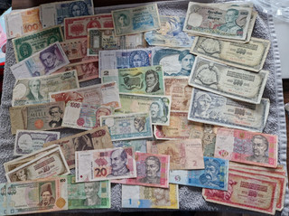 A Job lot of 49 x Used Bank Notes from 17 countries