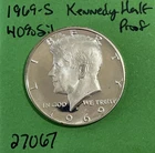 1969 S Kennedy Half Dollar 50c Proof 40% Silver See Pictures