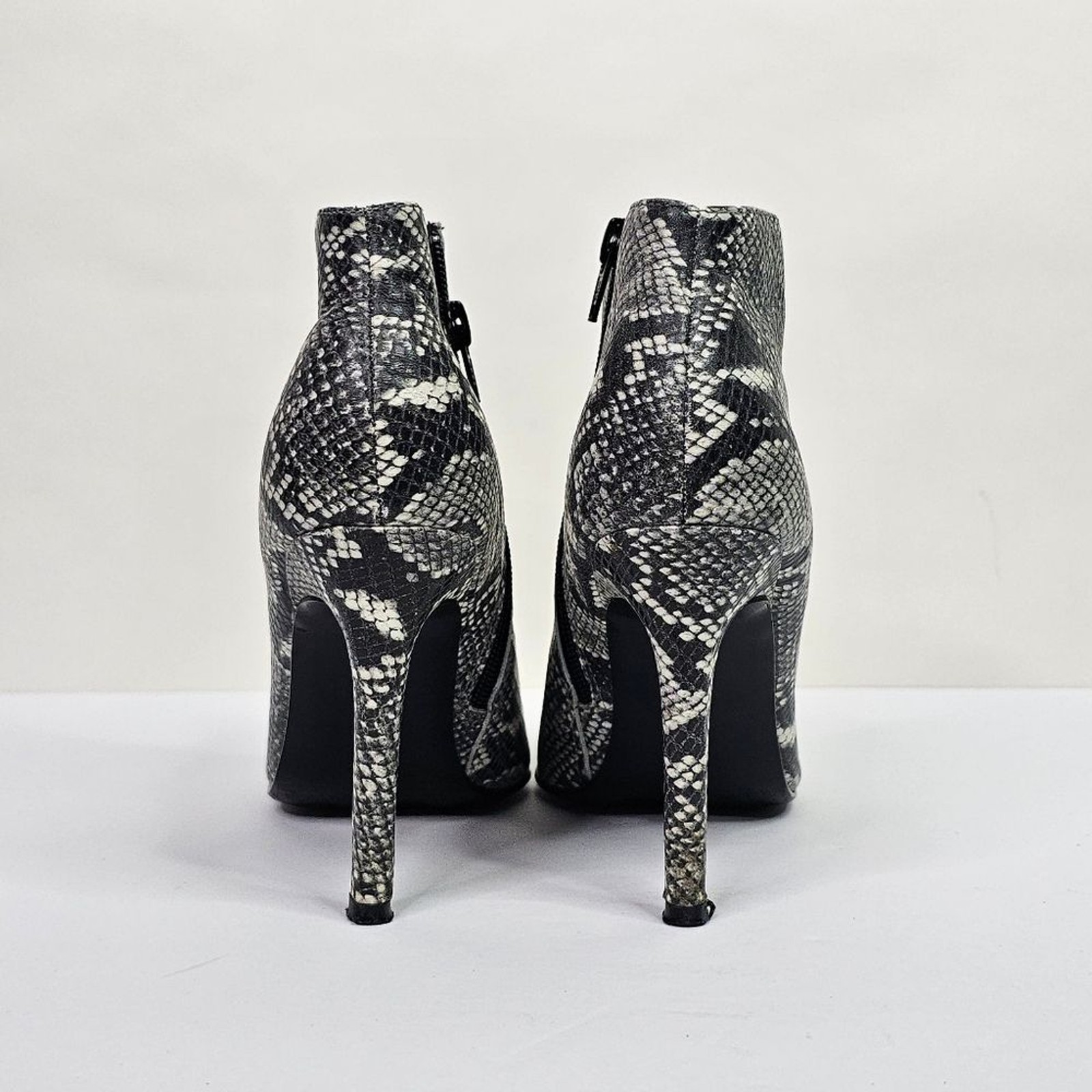 Colin Stuart Python Printed Leather Booties - image 9