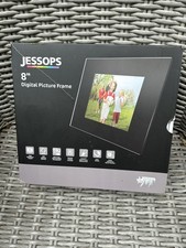 JESSOPS 8” DIGITAL PICTURE FRAME IN ORIGINAL BOX, WORKING PERFECTLY, WITH REMOTE