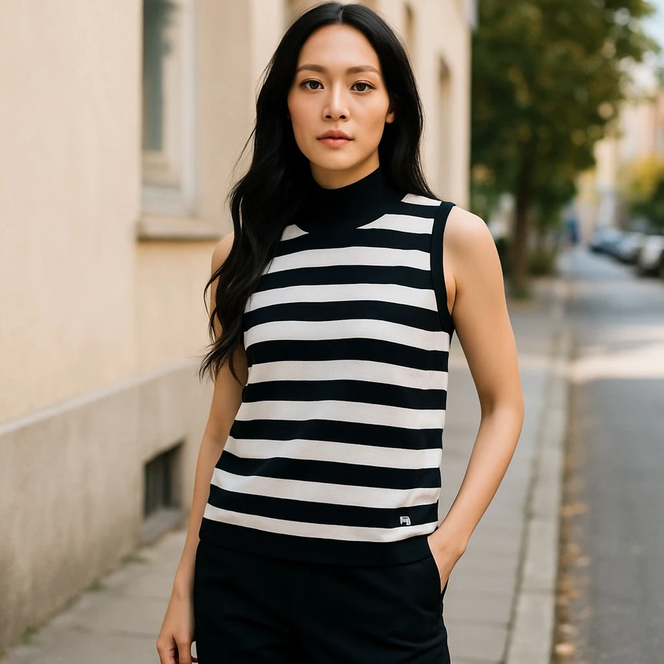 Auténtico Top Burberry Vintage Sin Mangas 100% Algodón Talla M Foto 2 de 4